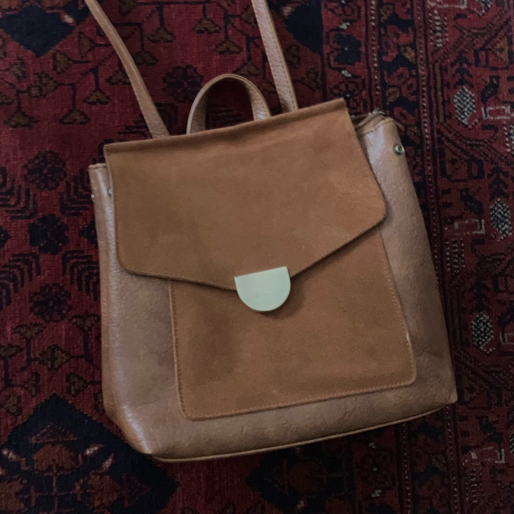 MOVING SALE faux leather backpack/crossbody